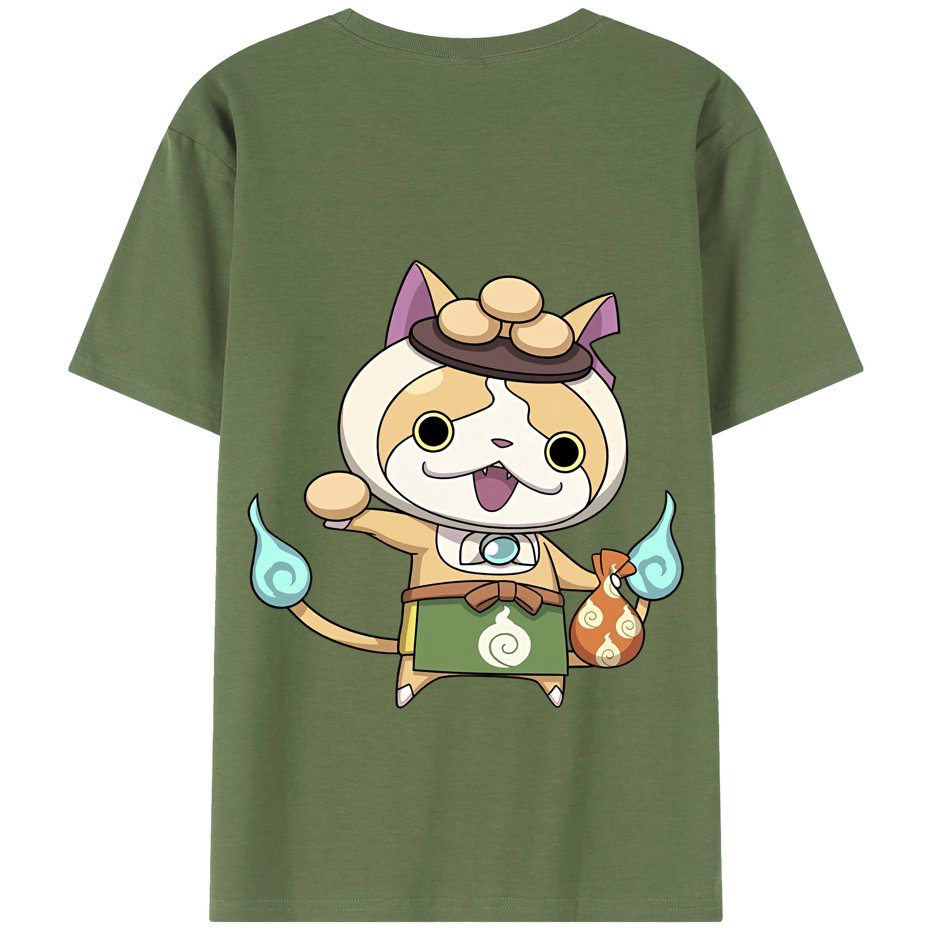 （画像用） 妖怪ウォッチ Yo-kai Watch 綿100％ メンズ半袖Tシャツ（バックプリント） 通気性